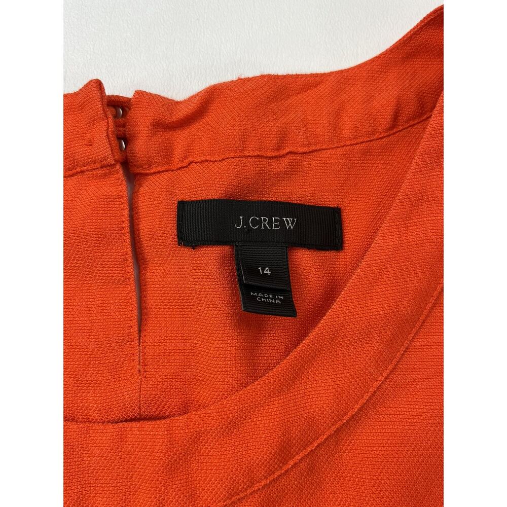 J. Crew Women's Size 14 Drapey Oxford Crepe Blouse Orange Cap Sleeve Style B8702 - Picture 13 of 16